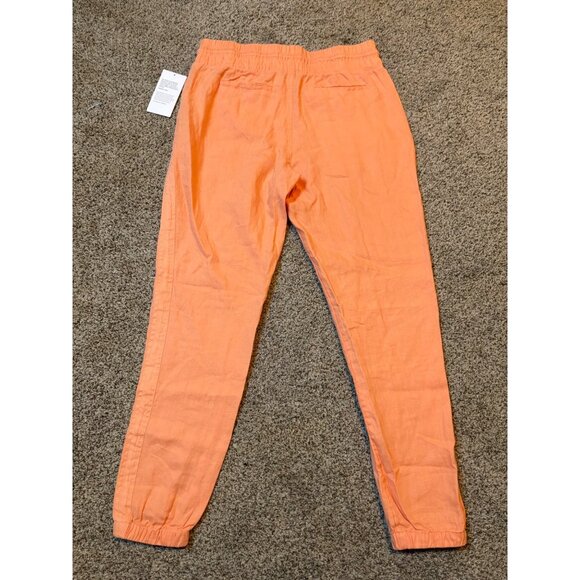 NEW Athleta Cabo 100% Linen Joggers High-Rise Pull-On Cactus Peach Pant 12 Tall - Picture 11 of 12